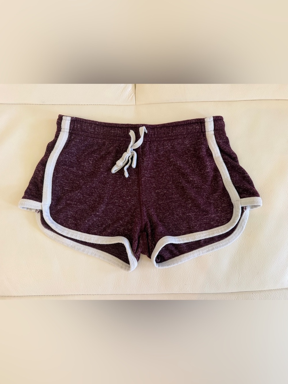 Women's Maroon Athletic Shorts with Light Contrast Trim